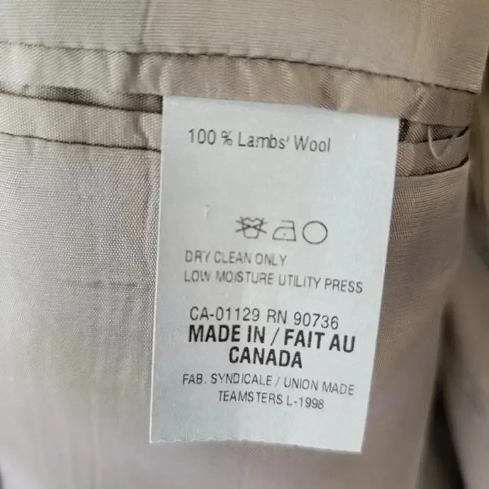 Chaps Ralph Lauren Blazer Brown Lambswool Men Size 46L Classic Suit Jacket